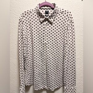 Boss White Shirt with Brown Star Pattern